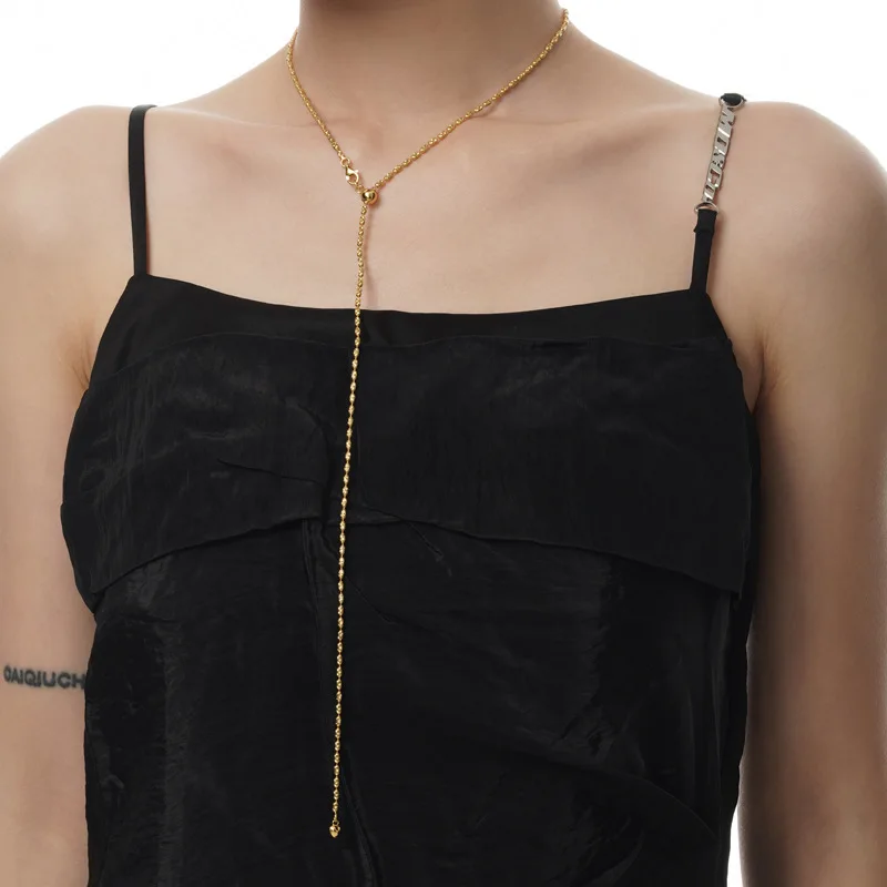 Oval Bead Chain Necklace S925 Sterling Silver 18k Yellow Gold Italian Fancy Diamond Cut Barrel Link Chain Necklace