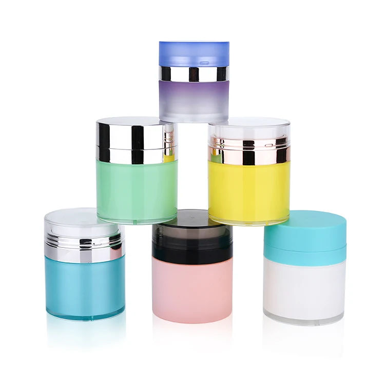 New Design 15ml 30ml 50ml Cylinder Container Double Wall Facial Cream Hand Cream Jar Luxury Airless Cosmetic pump Jar