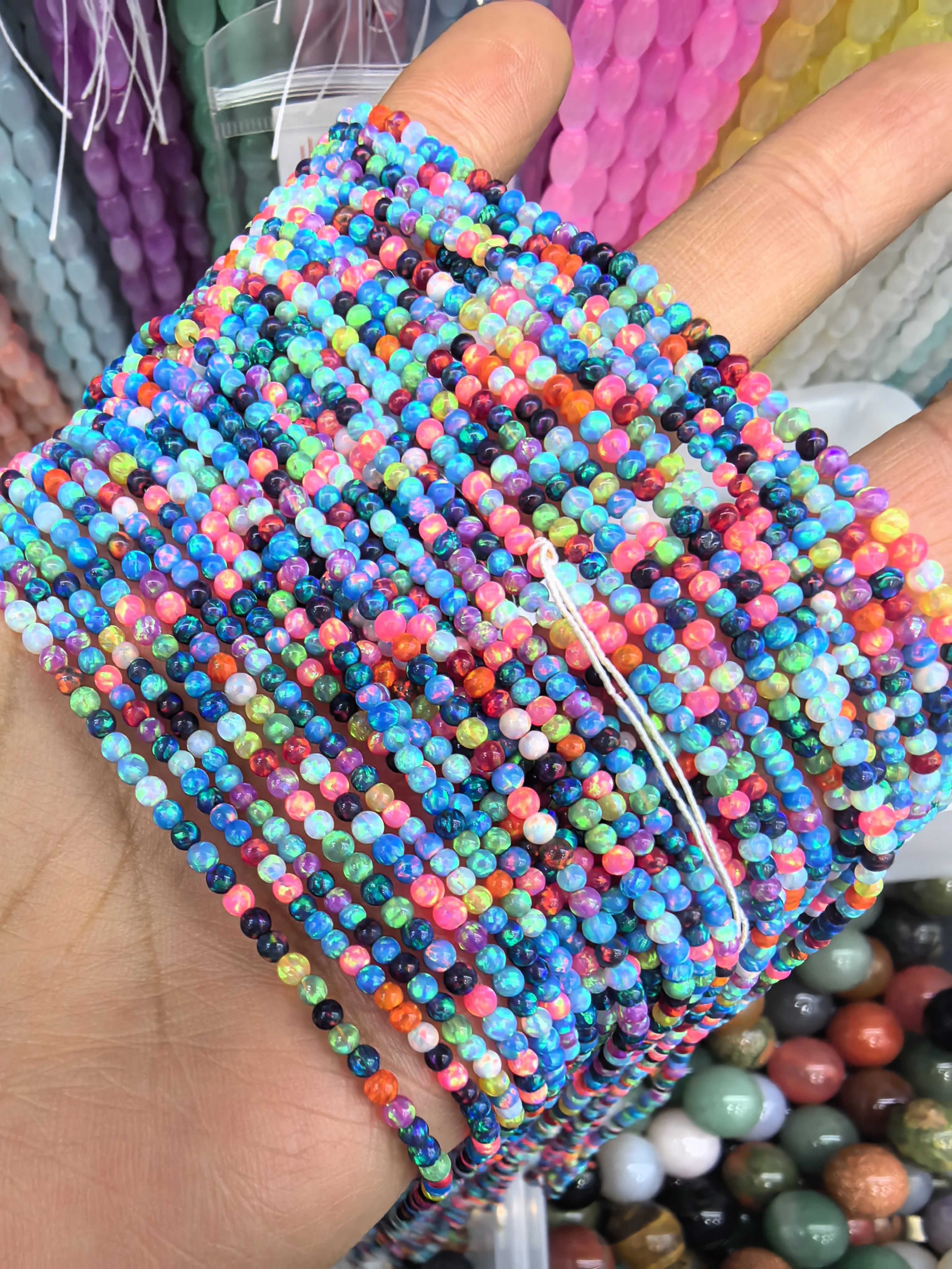 2mm-12mm OP#01-OP#92 synthetic opal round flat back cabochon cut white blue pink fire opal loose gemstones opal cabochon gems