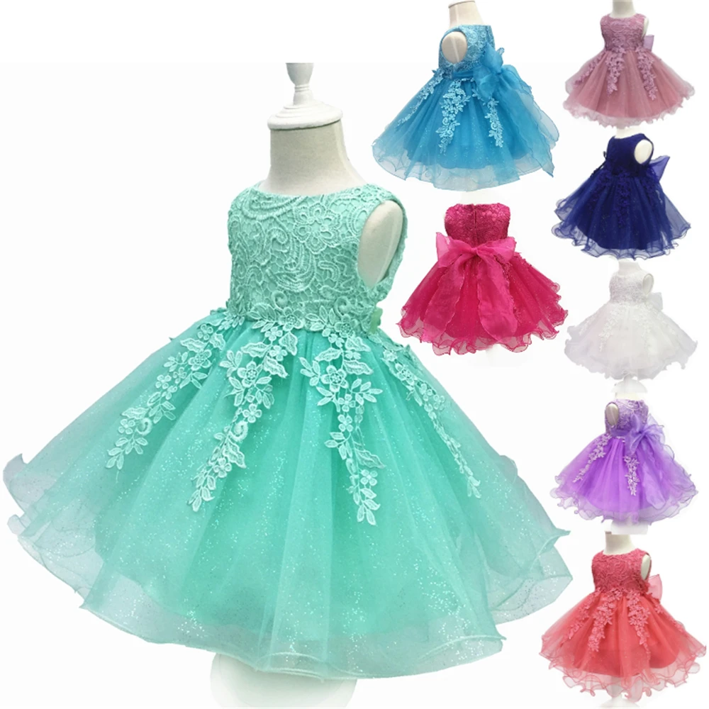 Online store wholesale fashion children embroidery tutu princess wedding birthday party kids baby girls retails dresses