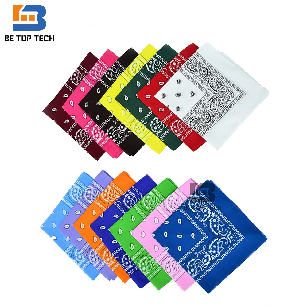 Custom 100% Cotton Cycling Outdoor Hip Hop Square Bandana Scarf