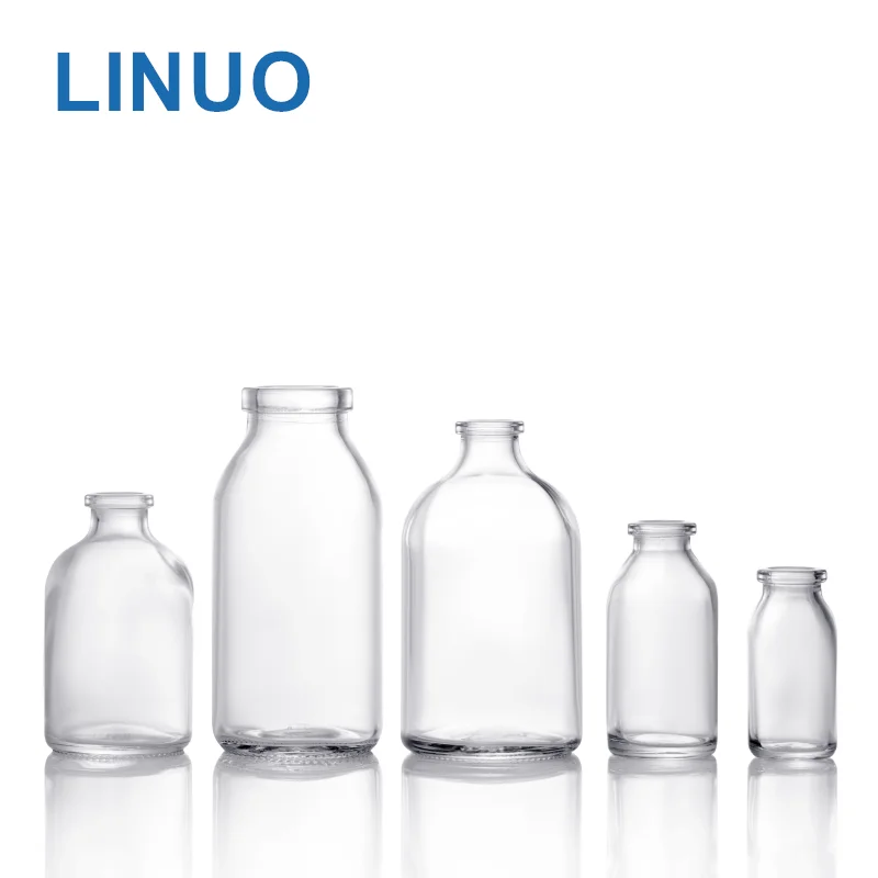 Shandong LINUO 7ml 10ml 15ml 20ml 30ml 50ml 100ml 250ml Type I moulded glass injection / infusion vials