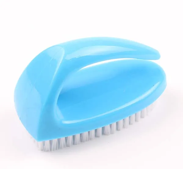 2020 new arrivals double sided custom hand brush with hang hole grip handle for nail drill and dust remover kitchen TPR rubber