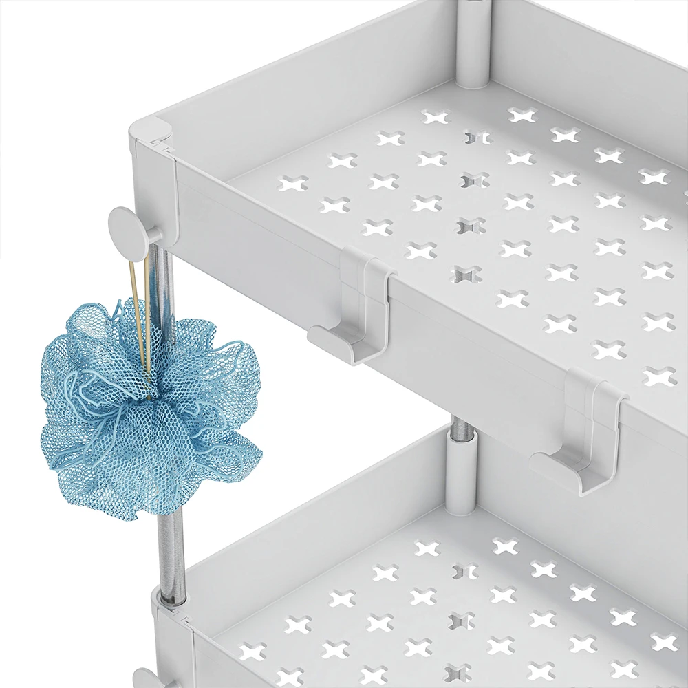 Foldable Steel Trolley Cart Kitchen Storage Dish Rack Modern Kitchen Trolley