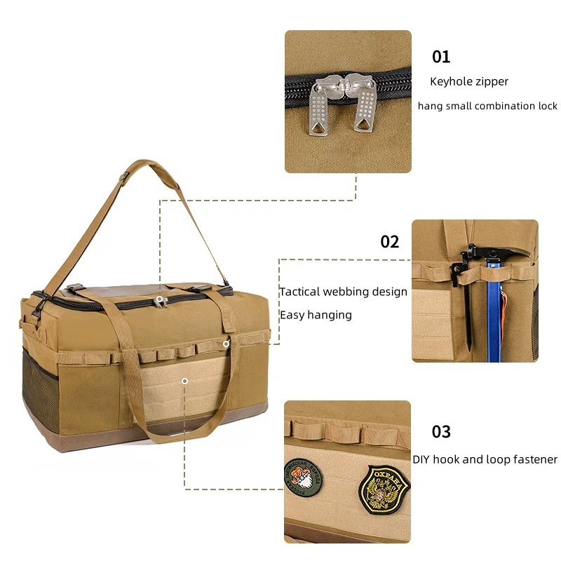 Large Capacity Waterproof Large Outdoor Duffel Capacity Bag Camping Storage Box Molle Tactical Duffel Bag
