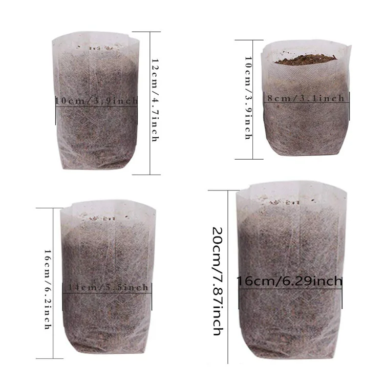 Eco Friendly Biodegradable Polypropylene Fiber Nonwoven Fabric Plant Nursery Bag