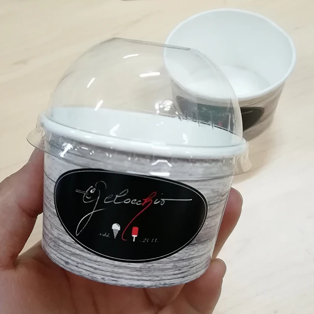 Biodegradable ice cream paper 4oz Lid 4 Oz Ice Cream Cup paper container tubs