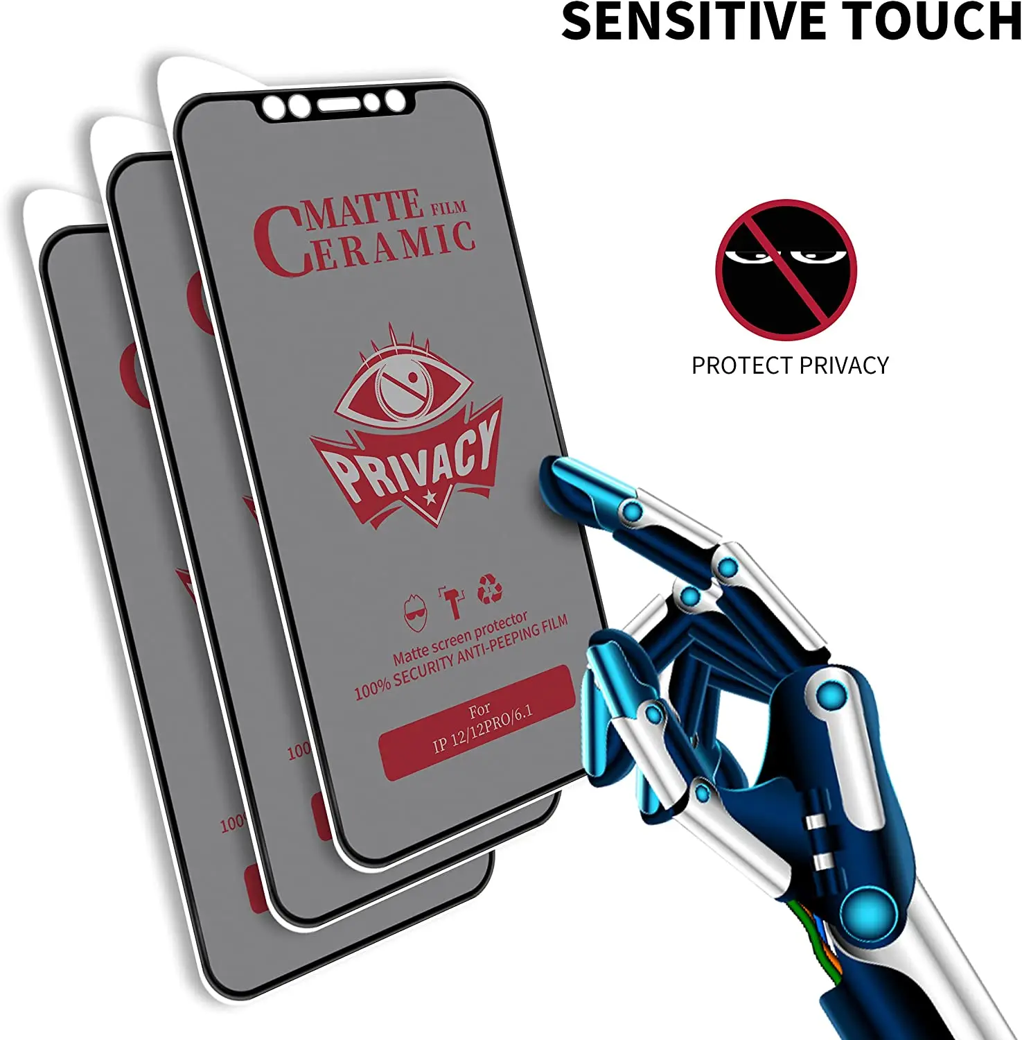 Anti shatter Cell Phone Nano Ceramic Film Matte anti spy Screen Protector For Iphone13 13pro max