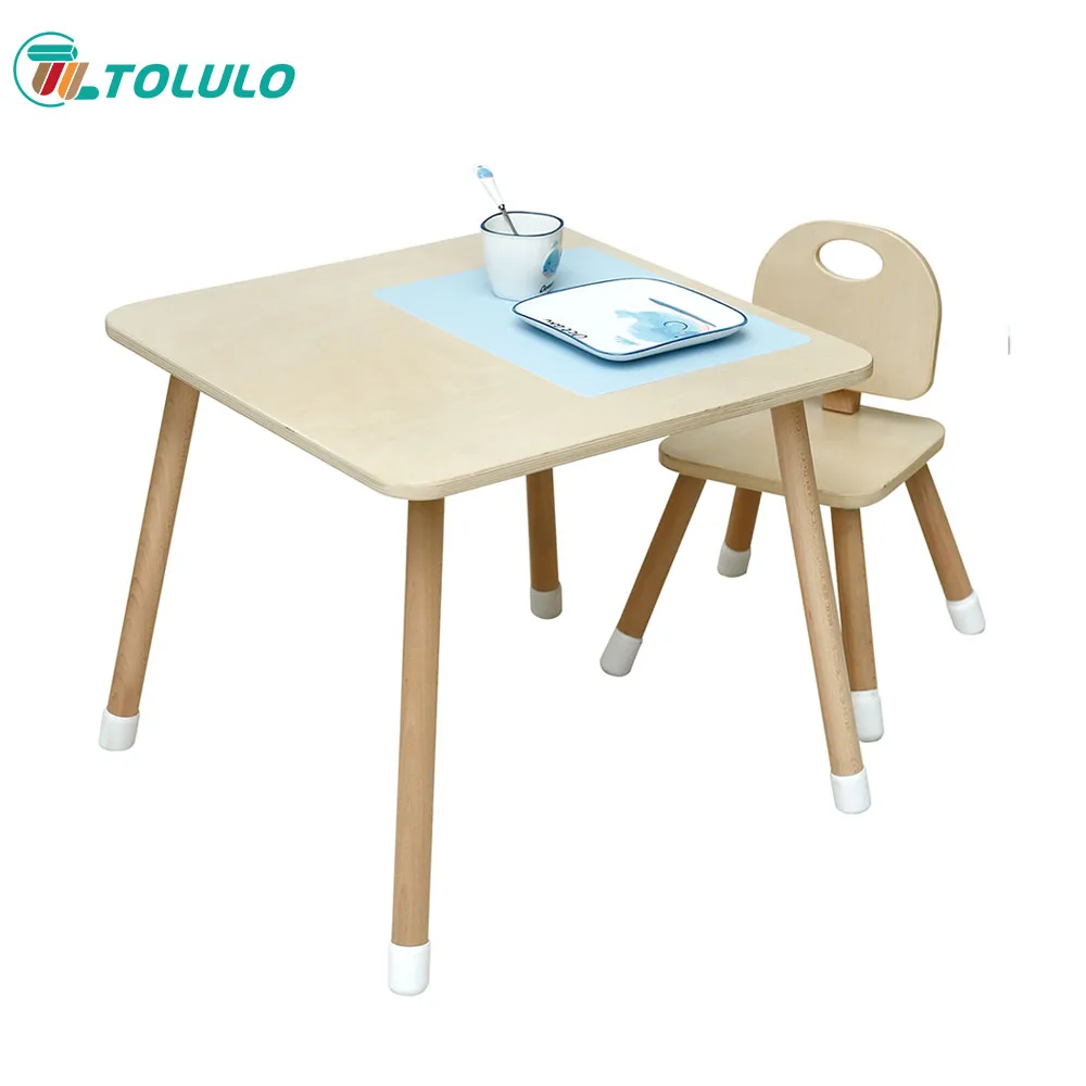 In stock China manufacturer OEM customization birch plywood natural color children desk for study