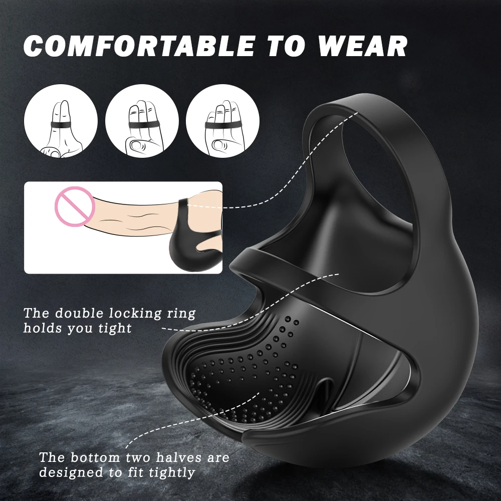 S-HANDE silicone sex toys cock ring Black penis sleeve enhancement  sex toy adult vibration sex toy cock ring for men