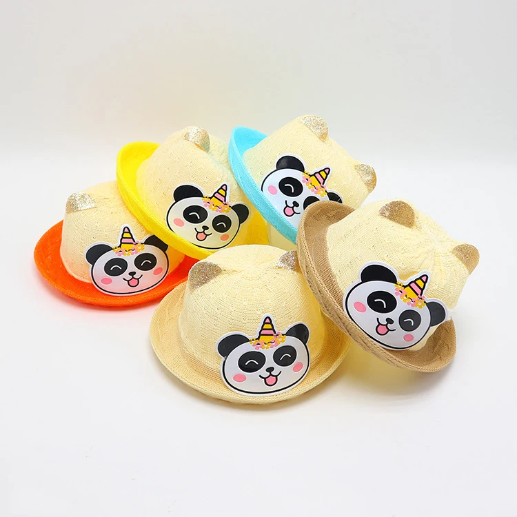 New Fashionable Casual Trendy Brand Children Cute Sun-shading Sunscreen Cap Beach Straw Hat