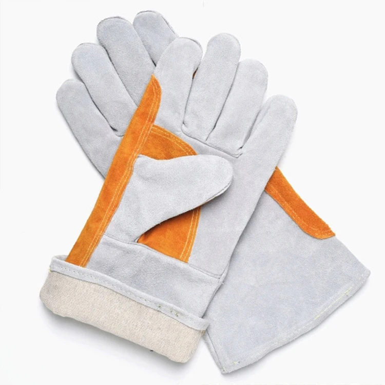Customizable 40cm Cowhide Welder Heat Resistant Work Gloves Anti-Cut & Fire Proof Labor Protective Gloves