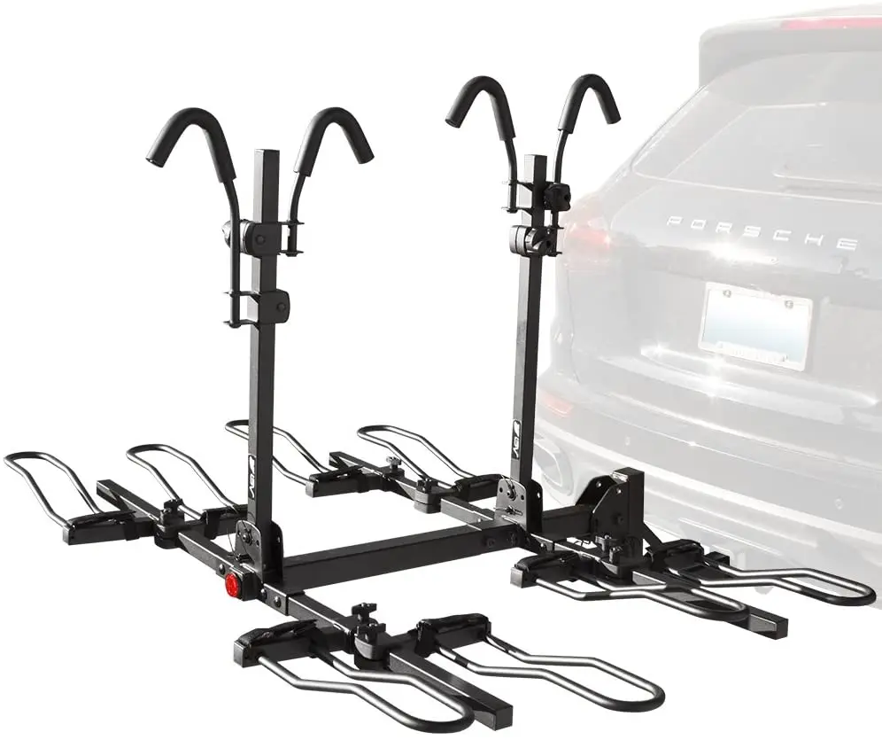 
4-Bike Bicycle Hitch Mount Rack Carrier for Car Truck SUV - Tray Style Smart Tilting Design (4-Bike Carrier) 