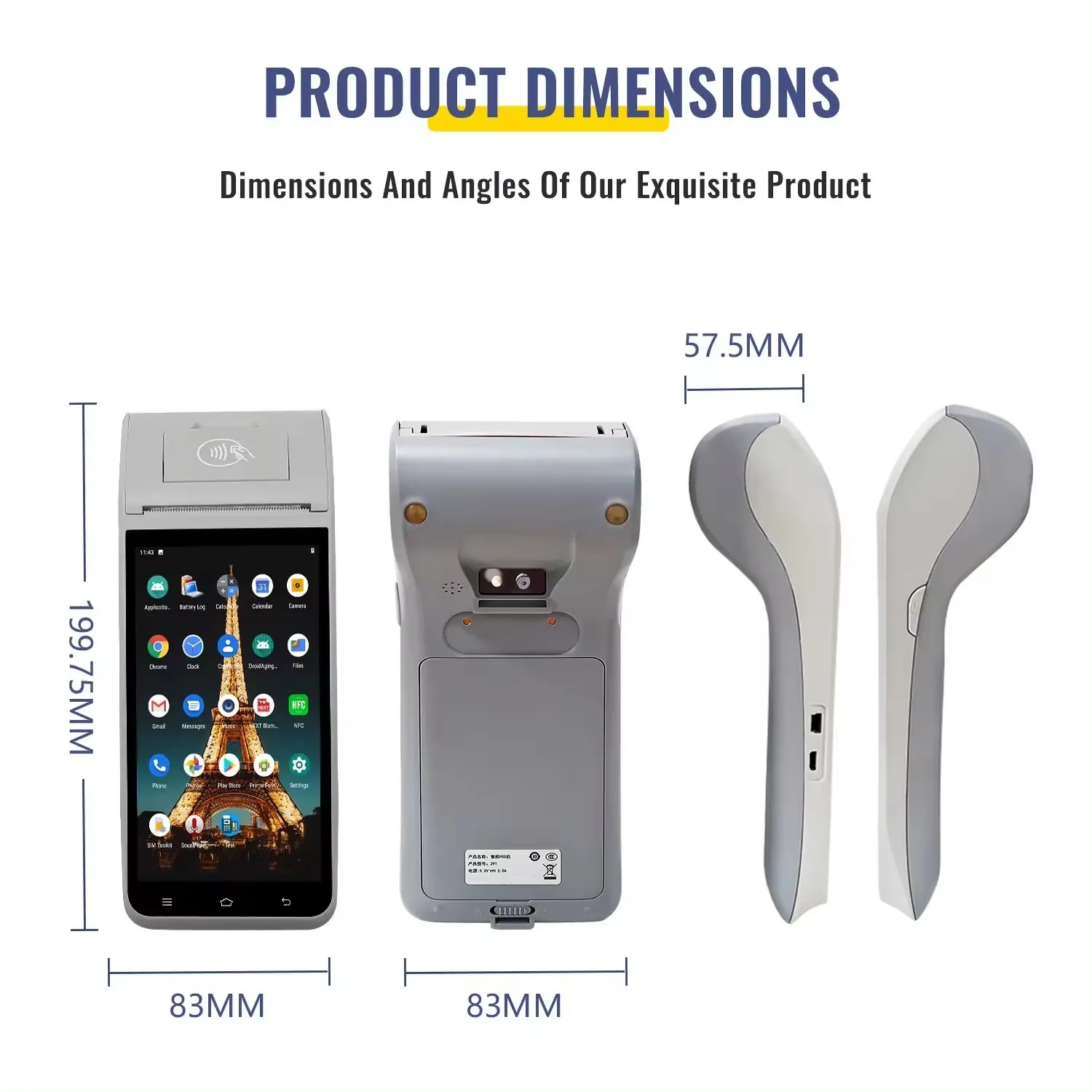 Hot Sale 5.5 Inch Bluetooth Connectivity Portable POS Machine NFC Payment Wireless Handheld Android Touch Cash Register Shops