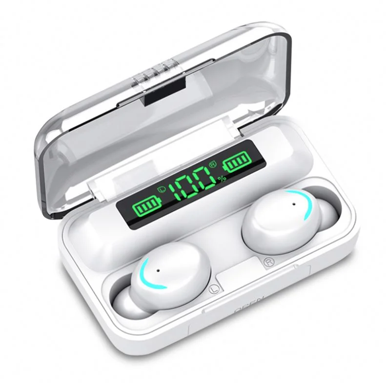 Top Seller Earphone F9-5 V5.0 TWS Earbuds LED Display Power Bank Headphones Headset Microphone Wireless