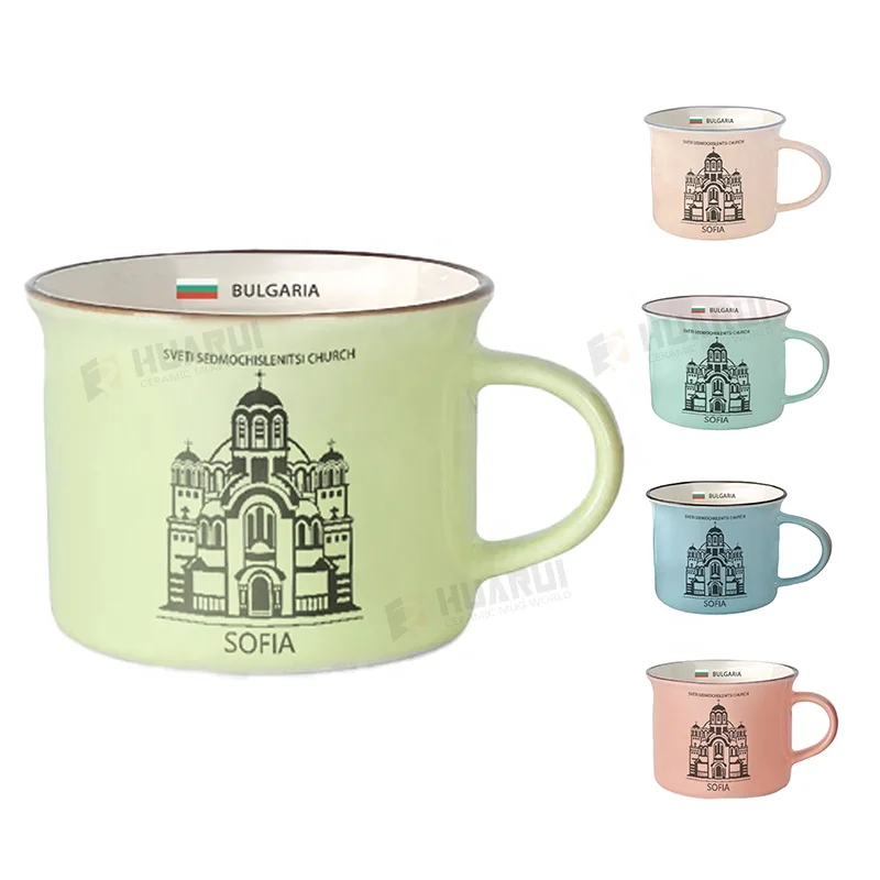 Wholesale Sofia Bulgaria ceramic mug manufacturer offering custom designs for tourists and souvenir retailers unique products