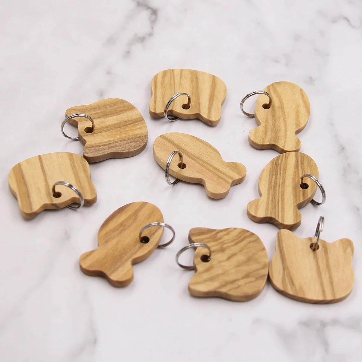 Blank Wooden Crafts Wooden Dog Tag for Pet Collar Pet Name Tag Bone Shape Dog Name Tag