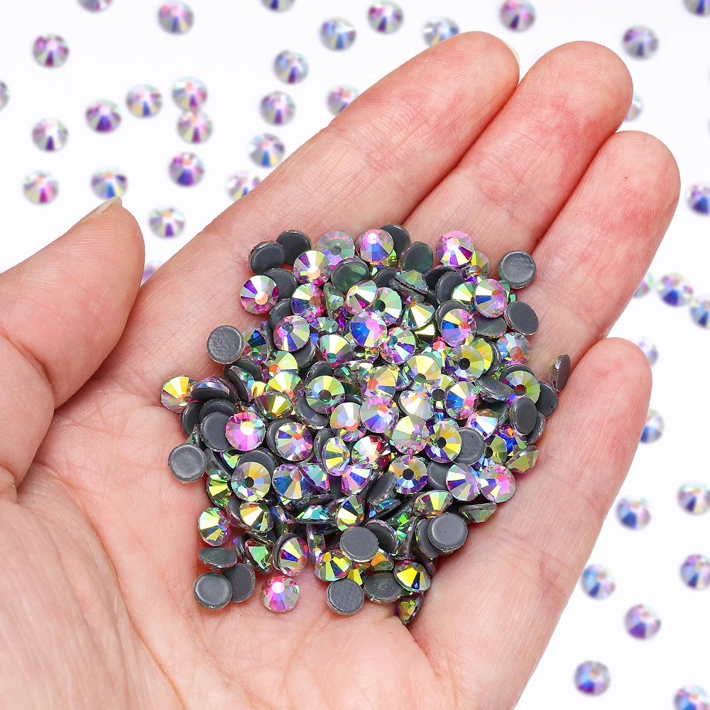 Ready Stock Crystal Rhinestones 5A Quality Wholesale Hotfix Iron On Glass Diamond Bling Bling Rhinestone For Clothes Accessories