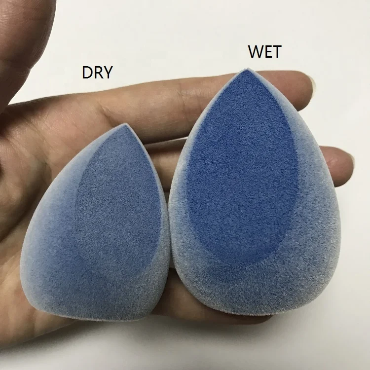 Private Label Dry And Wet Waterdrop Gourd Microfiber Cosmetic Makeup Sponge Velvet Latex-Free Makeup Blender For Foundation