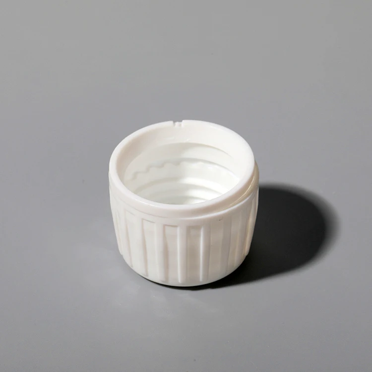 Leak Proof 28mm White Ribbed Closure Pilfer Proof Lids Tamper Evident Cap Polycone insert For Alpha Glass Bottles
