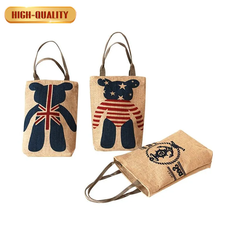 Wholesale Cheap Price Portable Coated Shopping Jute Gift Canvas Bag