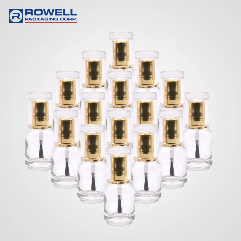 Square glass bottle 10ml 15ml  nail polish bottle with brush