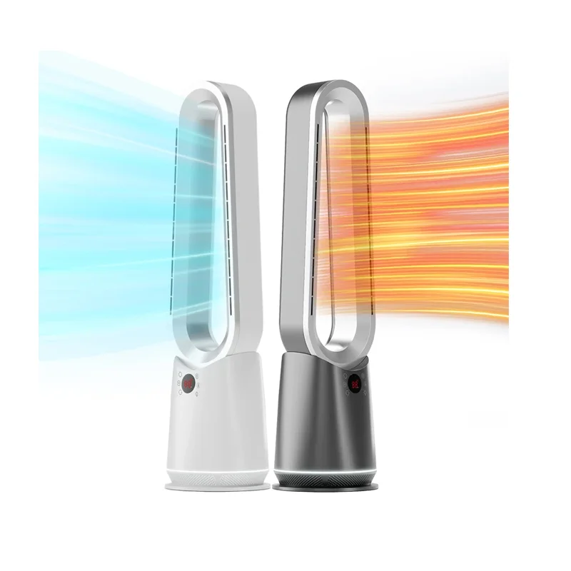 Ventilador Sin Aspas Smart 2 In 1 Bladeless Standing Fan Electric Air Circulator Electric Heater Tower Fan With Remote