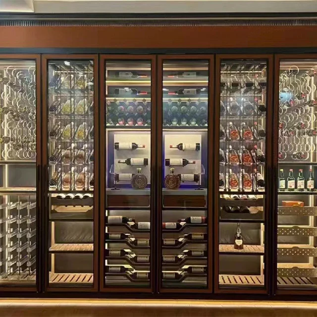 Luxury wine cabinet Stainless steel thermostat wine cabinet Red wine cabinets for bars and restaurants