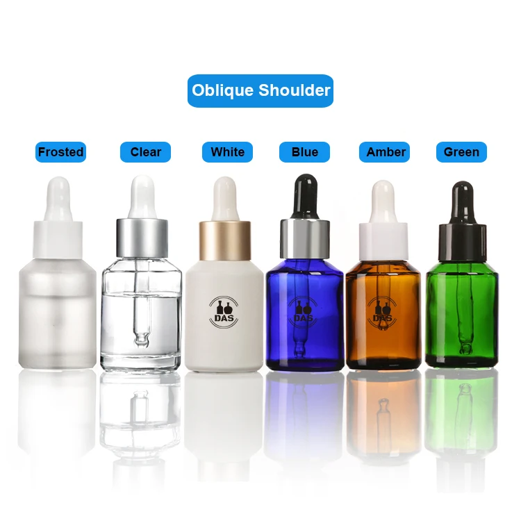 Sale Glass Cosmetic Packaging 30ml 1oz Frosted Clear Empty Liquid Beard Essential Oil Serum Dropper Glass Bottle for Amazon