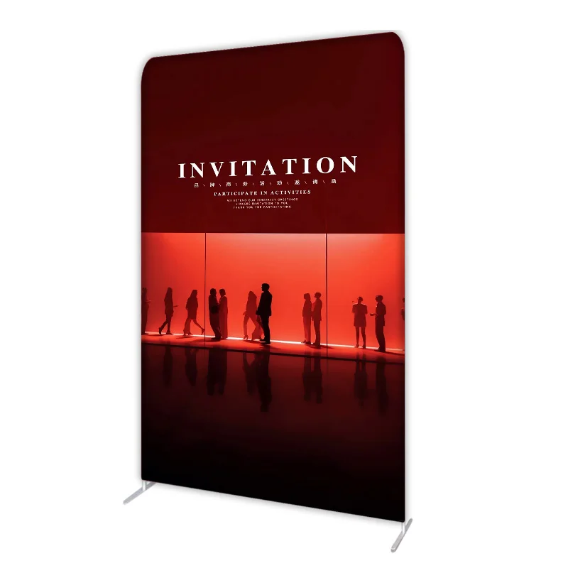 Quick Show Customizable Exhibition Sign Display Stand with Background Wall Signature for Flags and Other Products