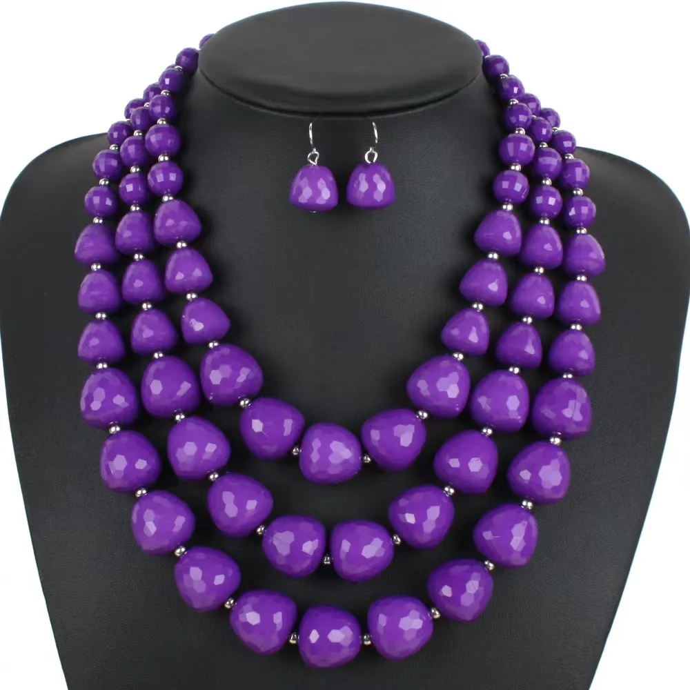 Hot selling handmade beads statement chunky necklace