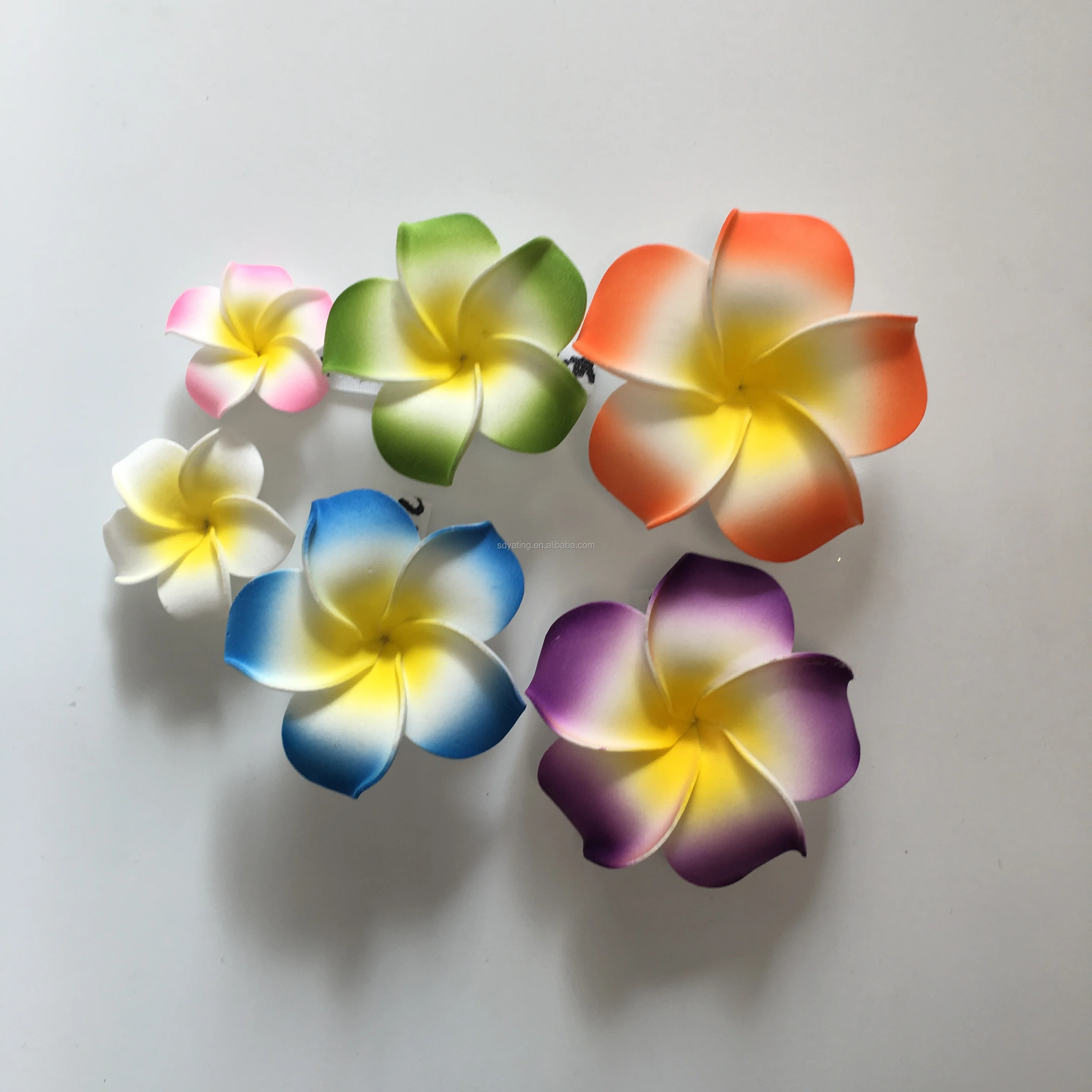 Hawaiian Beach EVA Foam Flower hawaiian plumeria flower hair clip hawaiian ear flower for Hat Decoration