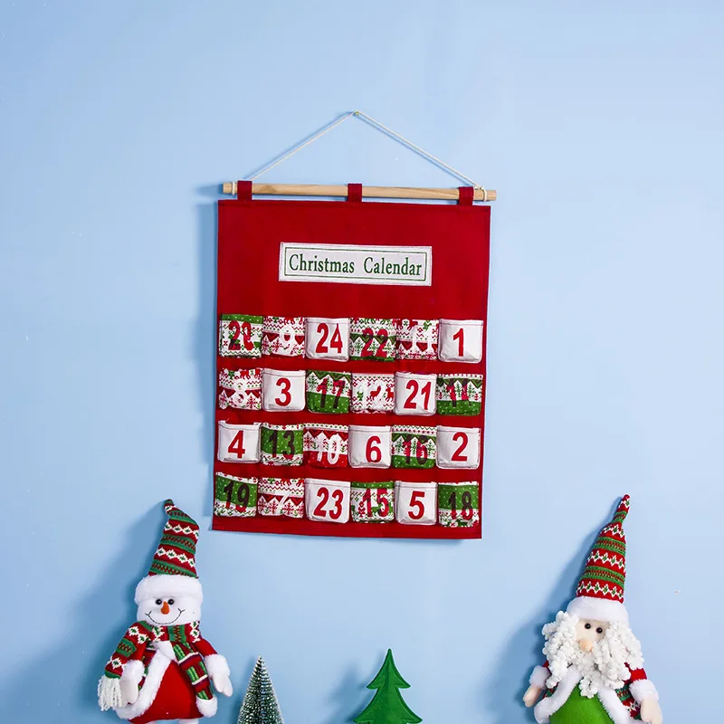 Wholesale Small Christmas Random Countdown Calendar Holiday Gift for Kids Xmas Nonwoven Cute Advent Calendar