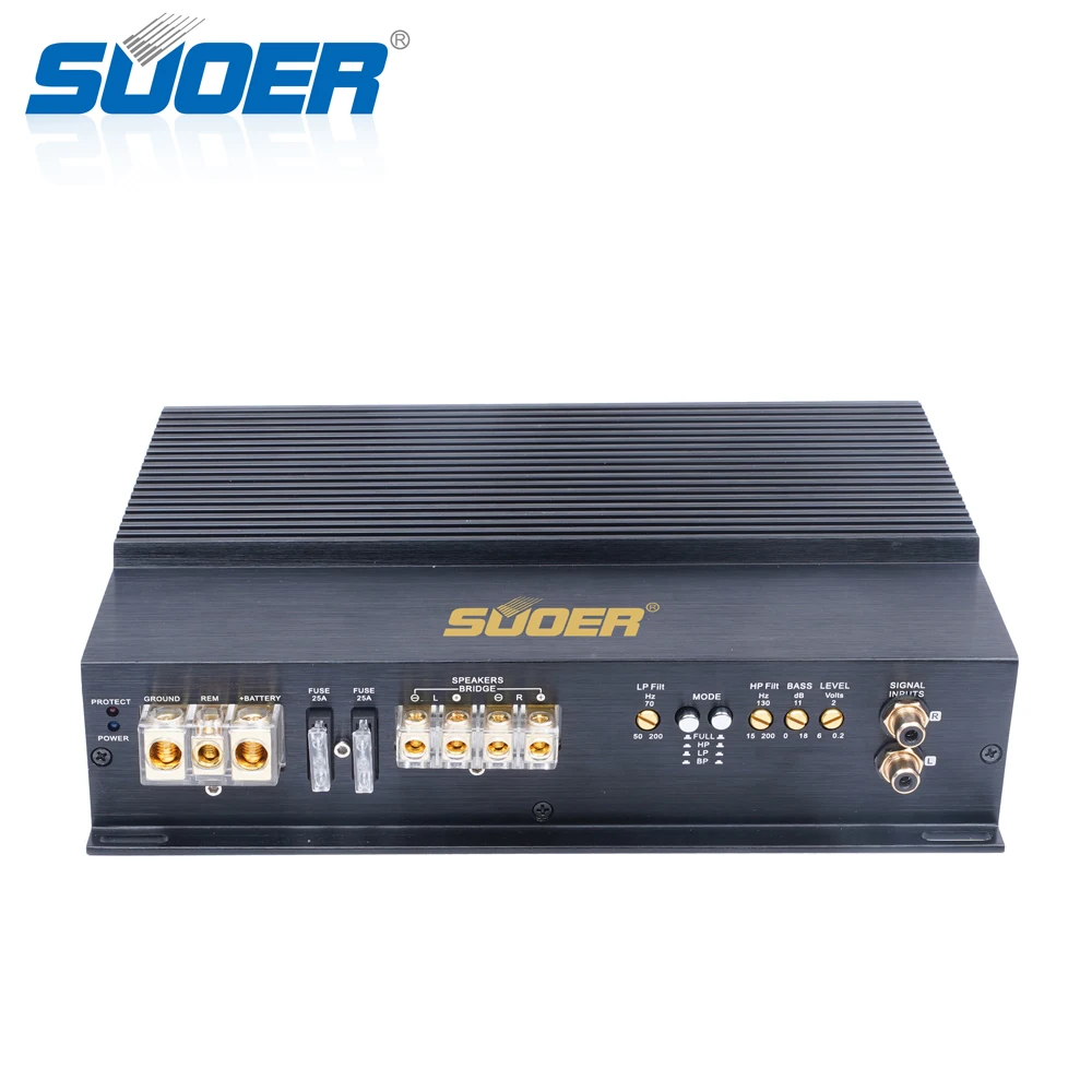Suoer CR-2120-S 2 channel full range customization class AB auto amp OEM HIGH END car amplifier