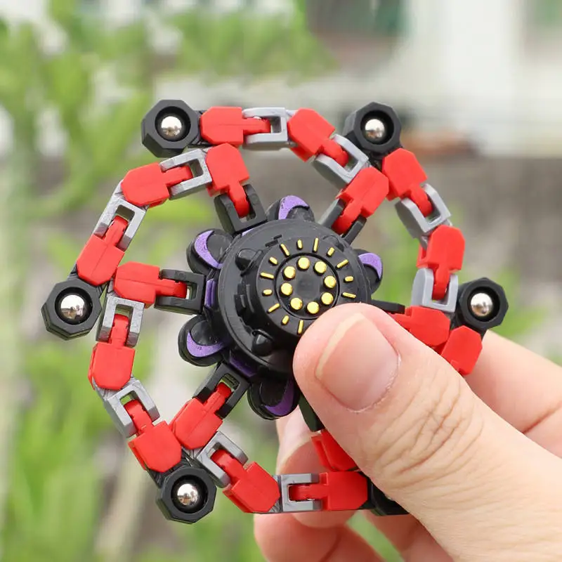 Transformed Fingertip Spinner Colorful Hand Toy Fidget Spinners Chain Toys Stress Relief Sensory Fingertip Toy Robot