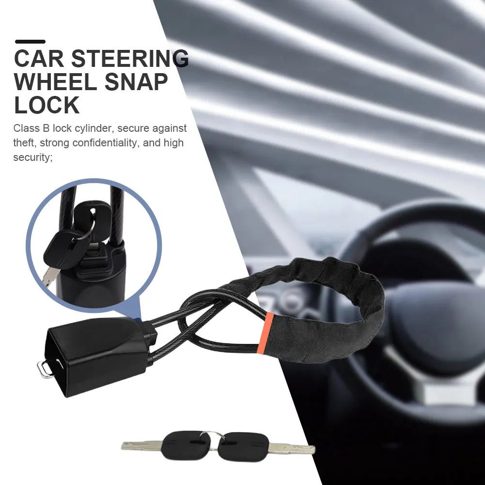 Universal Car Steering Wheel Lock With Seat Belt Buckles Sturdy Lock Theft Prevention Anti Device Lock For Truck SUV Van RV