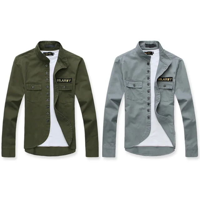 High quality OEM chest pockets army green mult button military style uniform bomber jacket