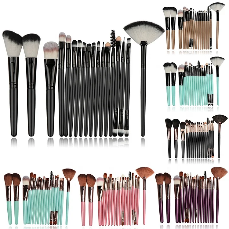18Pcs Free Combination Eye Shadow Custom New Private Label High Quality Face Brushes Makeup for Eyeliner Eyebrow Eyelash