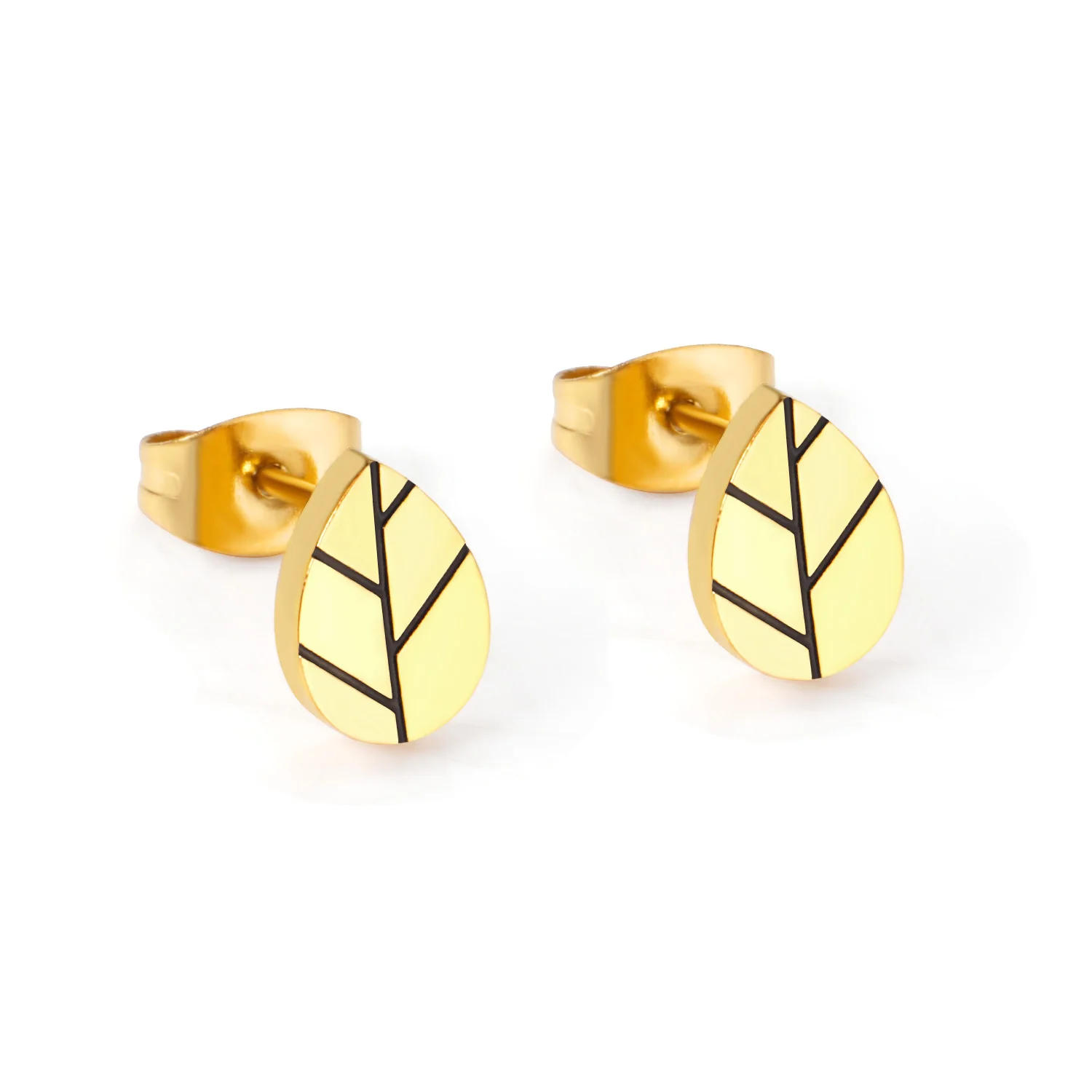 New Style Wholesale Leaf Stainless Steel Fashion Stud Earrings for Wedding Gifts
