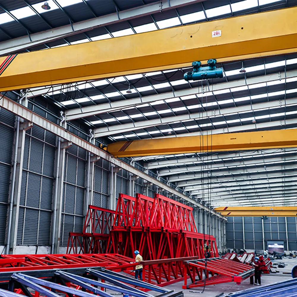 Workshop Equipment 10T Single Beam Bridge Crane With Electric Hoist