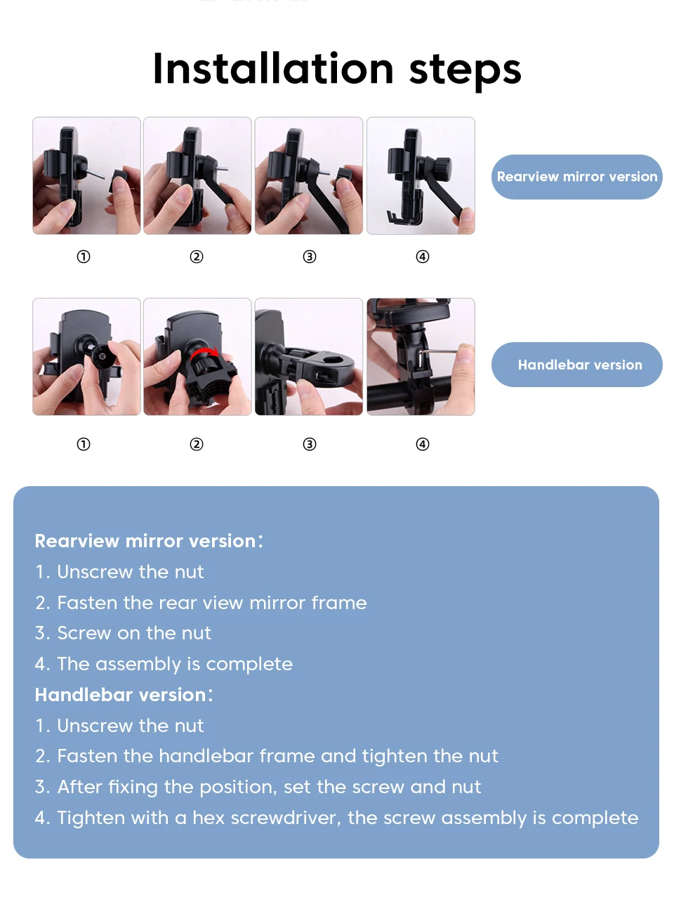 KUULAA Hot Selling Phone holder for bike motocycle Bicycle Eletric Stand for phone mount for iphone Huawei Xiaomi