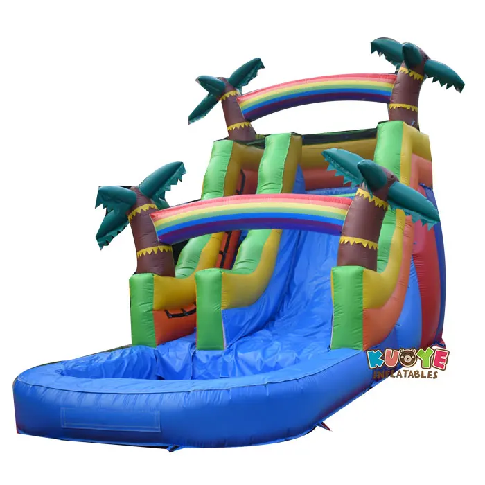 16FT Tropical Rainbow Wet Dry Slide Inflatable Small Water Slide
