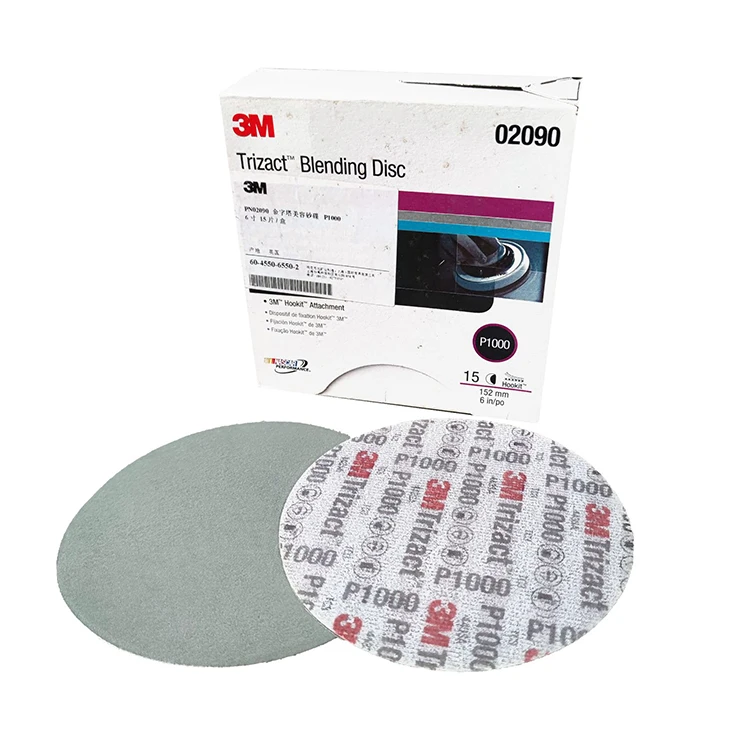 3M Trizact Hookit 443A 02090 6 in P1000 grade 15 discs per carton Blending Disc