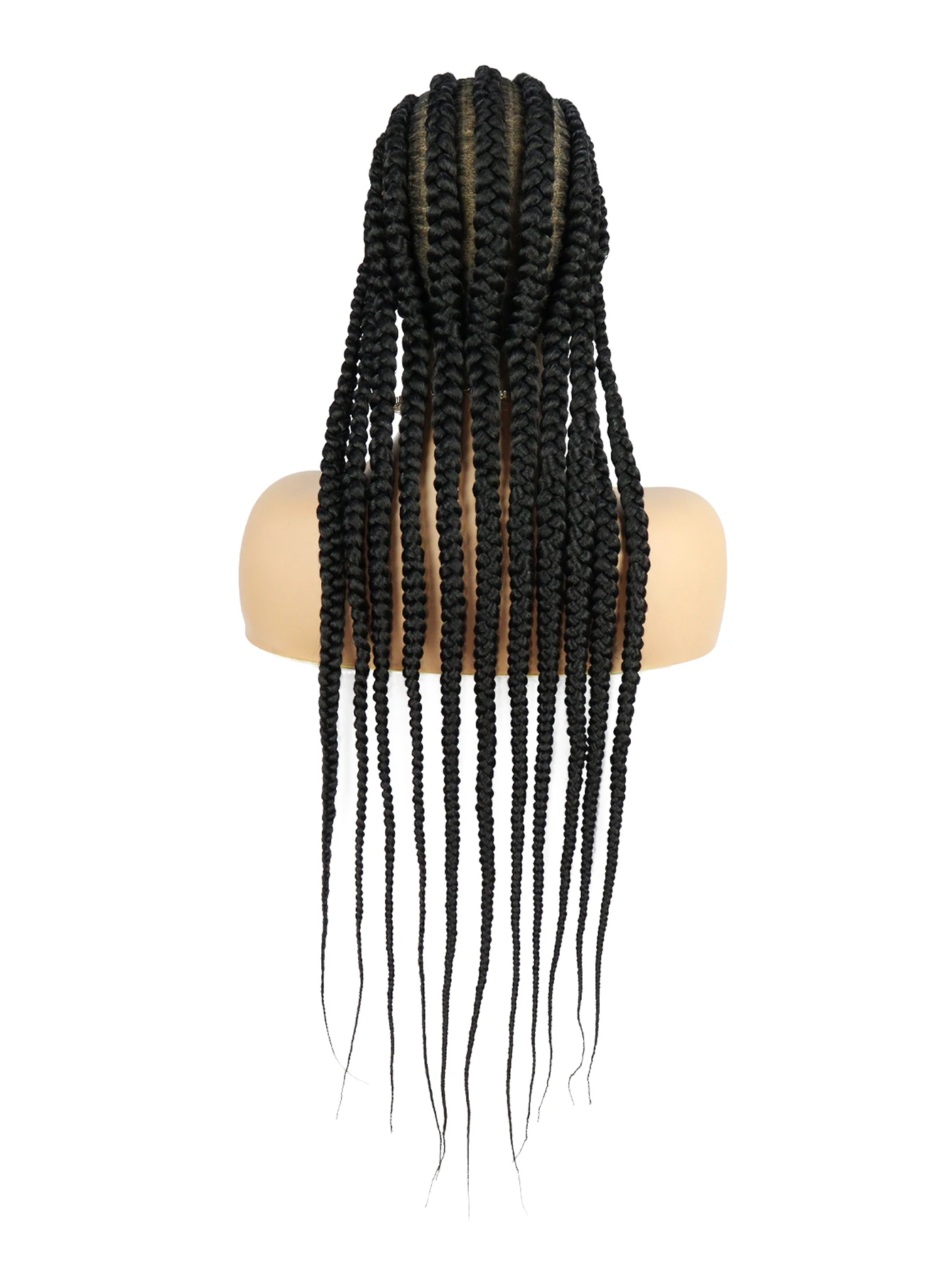 LINDAL Full Lace Braided Wig Jumbo Box Braids Lace Front Wig with Baby Hair Lightweight Synthetic Lace Frontal Black Cornrow Wig