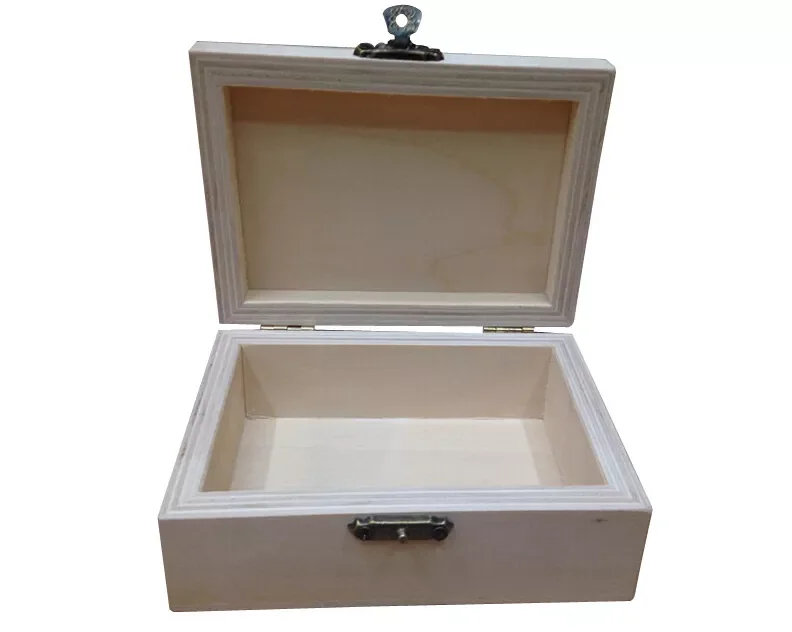 Wholesale Plywood Small Cheap Unfinished Wooden Gift Packaging Boxes with Hinged Lid