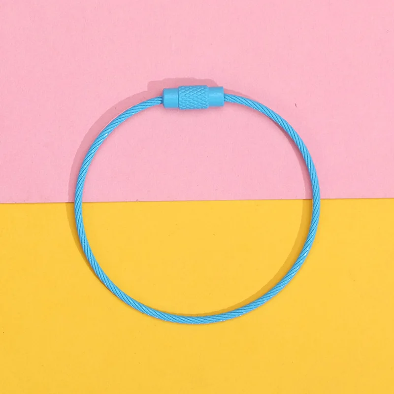 Multifunctional Amazon Hot Sale Car Colored Metal Key Chain Stainless Steel Wire Keychains for DIY Making