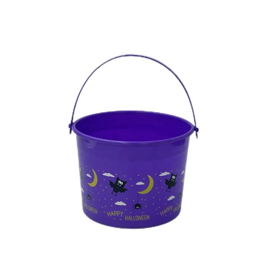 New Design Novelty Plastic Halloween Candy Witch Purple Bucket Cauldron with Lowest Price for Candy