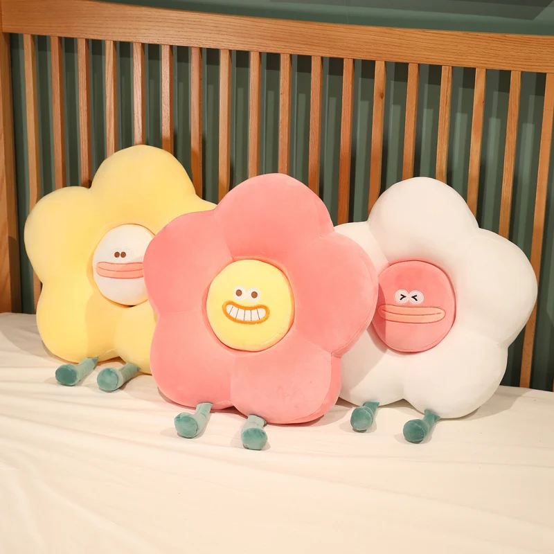 Custom Plant Plush Pillow Petal Flower Cushion Funny Toy Flower Seating Wholesale