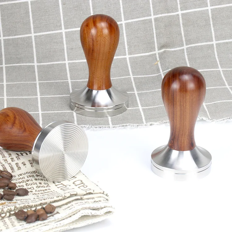 Распродажа кофейные тамперы с деревянной ручкой 51 мм 53 58 из нержавеющей стали кофейный тампер для эспрессо