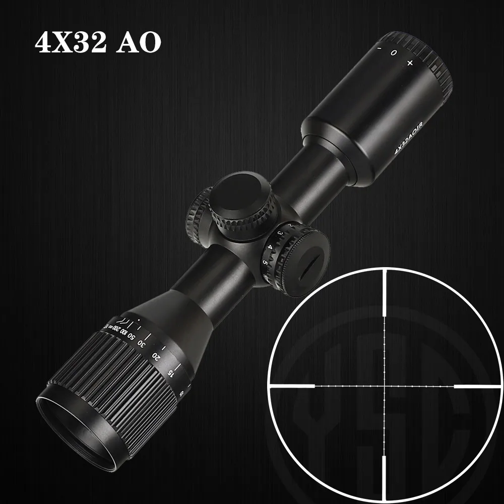OEM ODM AO Tactic Scope Sight IR Green Hunting 4x Scope Illuminated Reticle Optics Scope 4x32